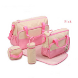 D1001 5-Pieces Set Multi-function Mommy Baby Nappy Diaper Bag Tote Handbag SALE.