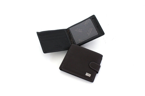 277 FFANY Exclusive Pebble Embossed Genuine Leather Bi-fold Men's Wallet Clearance