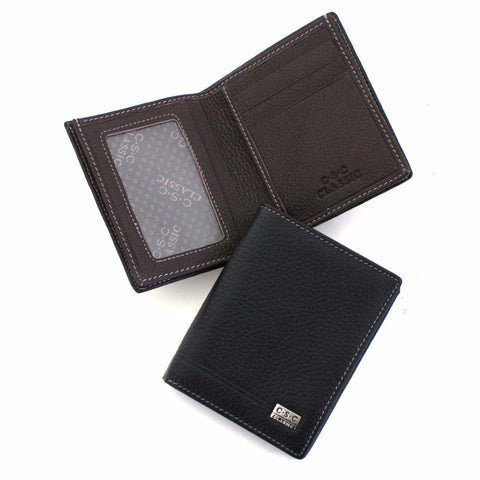 388 FFANY Exclusive Pebble Embossed Genuine Leather Bi-fold Wallet Clearance