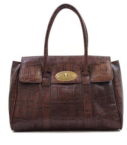 3672110 Classy Alligator Embossed Genuine Leather Tote Shoulder Handbag Designer Inspired SALE