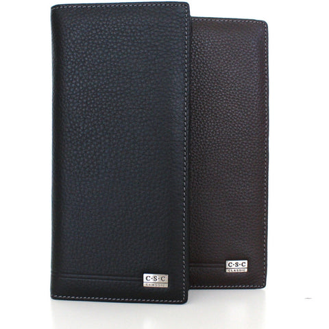 706 FFANY Exclusive Long Pebbled Genuine Leather Bi-fold Wallet SALE