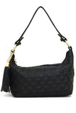 D15656 Classy Checker Embossed Genuine Leather Shoulder Cross-body Shopping Handbag Clearance.