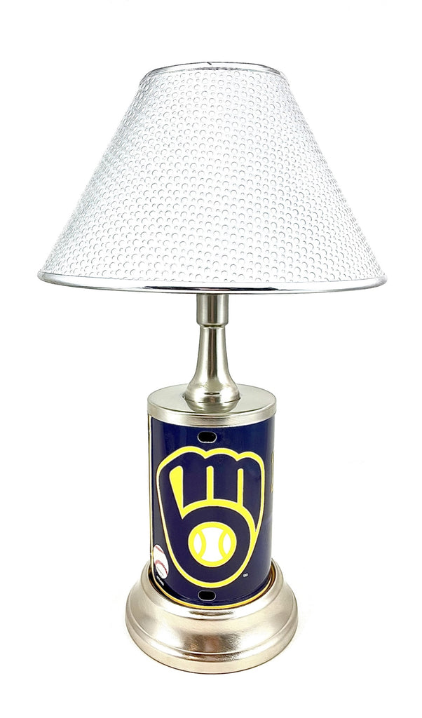 MLB Milwaukee Brewers Official License Plate Collectible Table / Desk Lamp.