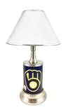 MLB Milwaukee Brewers Official License Plate Collectible Table / Desk Lamp.