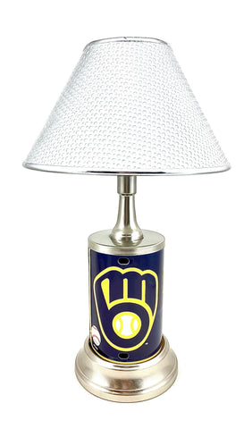 MLB Milwaukee Brewers Official License Plate Collectible Table / Desk Lamp