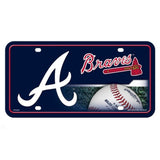MLB Atlanta Braves Official License Plate Collectible Table / Desk Lamp.