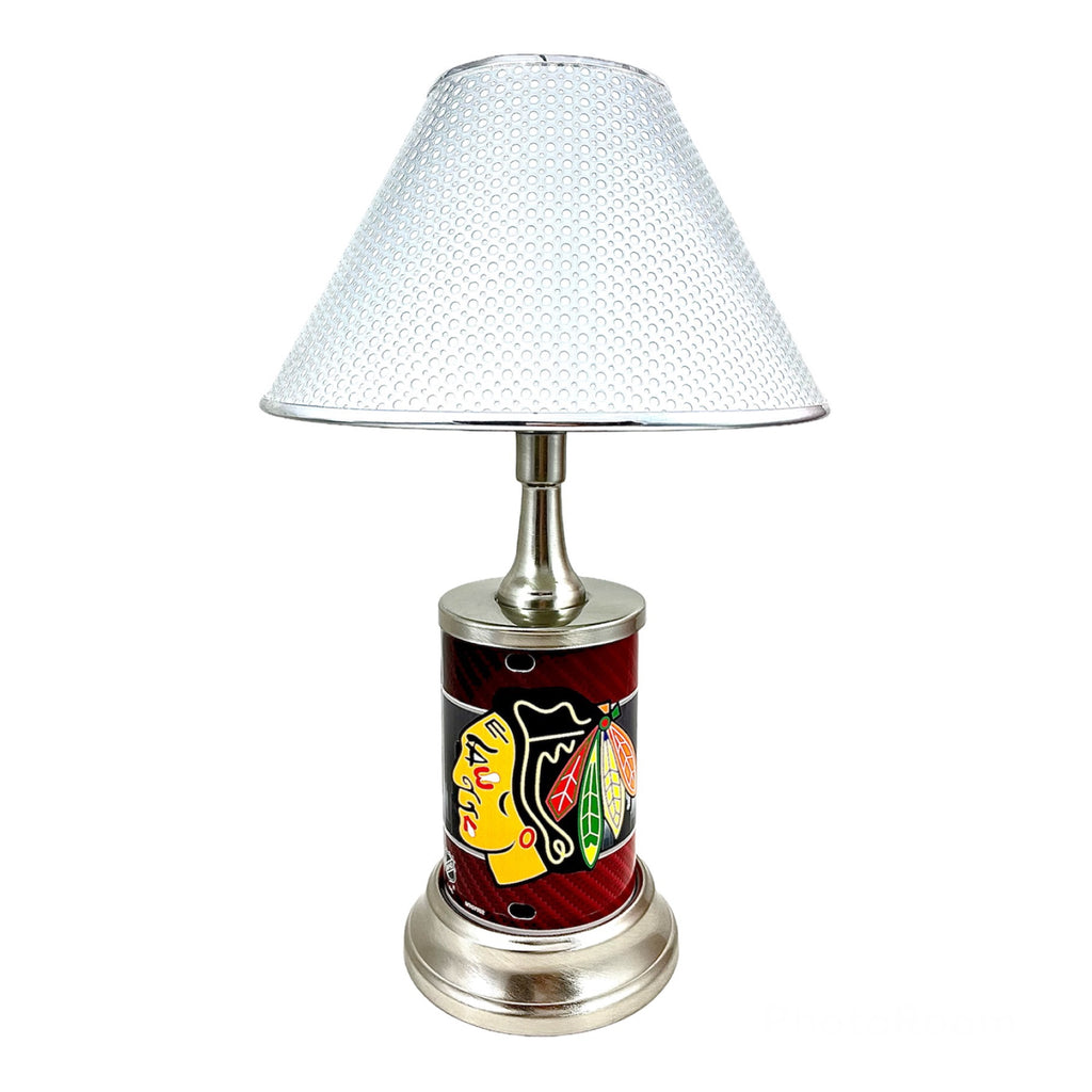 NHL Chicago Blackhawks Official Metal Sign License Plate Exclusive Collectible Sport Table Desk Lamp Best Gift Ever