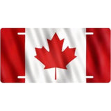 Canadian Flag Airbrush Metal License Plate Collectible Table / Desk Lamp