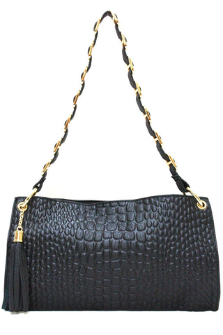 D16074 FFANY Exclusive Alligator Embossed Genuine Leather Cross-body Shoulder Clutch Purse SALE