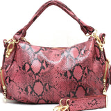 D15822  FFANY Exclusive Python / Pebble Embossed Genuine Leather Cross-body Shoulder Purse Clearance.