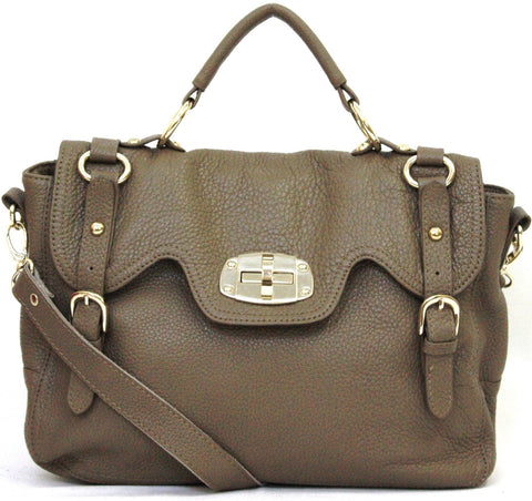 D15963 FFANY Exclusive Chic Pebble Embossed Genuine Leather Shopping Cross-body Satchel Clearance